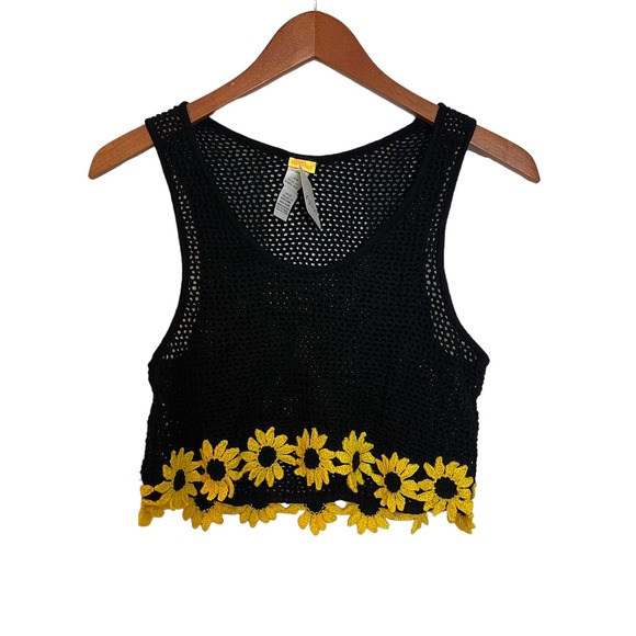 Agua Bendita Free People Colaboration Brit Sunshower Crop Top Tank Black Size S - Picture 4 of 12